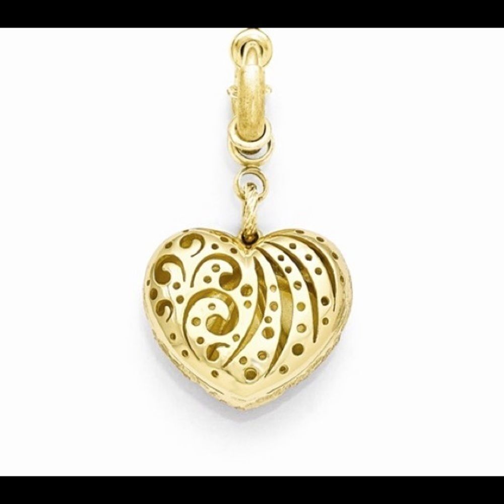 Gold Heart Charm, Made in Italy